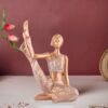 Suitable for home decor Yoga Posture Lady Statue Idol for Home Yoga Statue admirable piece of gift (golden)